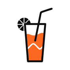 juice glass with straw icon design