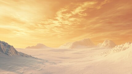 Naklejka premium Faint Warm Glow Over Stark Landscape at Dusk or Dawn