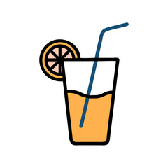 juice glass with straw icon design