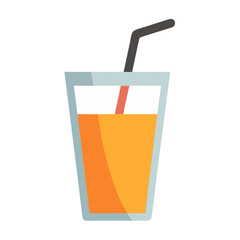 juice glass with straw icon design