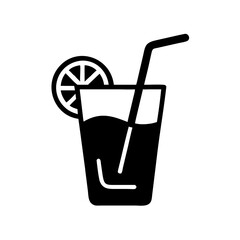 juice glass with straw icon design