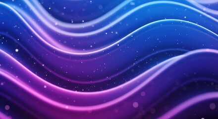 Fototapeta premium A futuristic abstract background featuring smooth, flowing metallic waves in neon colors of blue, purple and pink