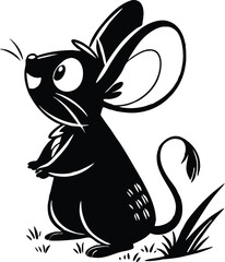 black and white cartoon cat