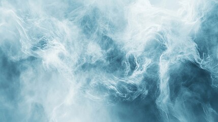 Abstract Blue and White Swirling Smoke Ethereal Cloud Texture Background Image