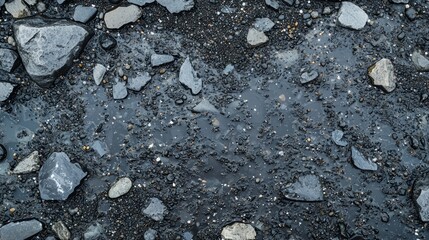 Gentle Tide Pushing Small Shards Across Wet Ground by the Shore