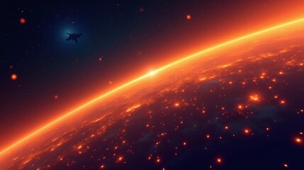 Obraz premium Captivating depiction of celestial bodies transitioning from darkness to light.
