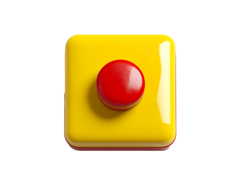 red and yellow stop  buttons  isolated on white background PNG,AI GENERATED