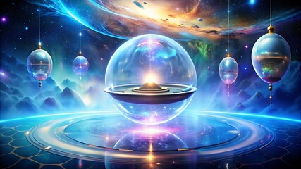 Floating Anti-Gravity Healing Pod in a Cosmic Wellness Sanctuary – Quantum Healing with Pulsing Light Waves and Energy Crystals
