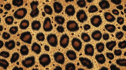 Golden Brown Leopard Print Fur Texture