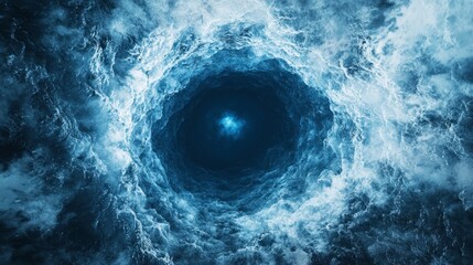 Fototapeta premium Dramatic Overhead Perspective of a Spiraling Water Formation