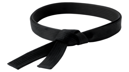 a black karate belt on the white background