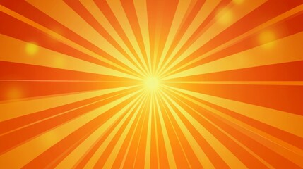 Obraz premium Vibrant Orange Sunburst Rays Background Abstract Summer Design Bright Radial Pattern