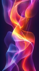 Naklejka premium Abstract luminous waves flowing in vibrant hues against a dark backdrop creating a mesmerizing visual effect