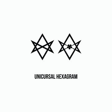 Unicursal Hexagram Vector Icon Set collection 