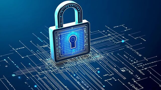 Cybersecurity: Digital Lock on Circuit Board