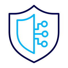 Circuit Shield Outline Color icon
