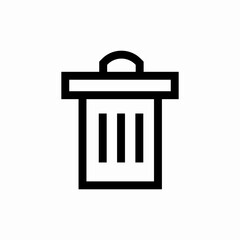 Trash bin delete icon vector sign