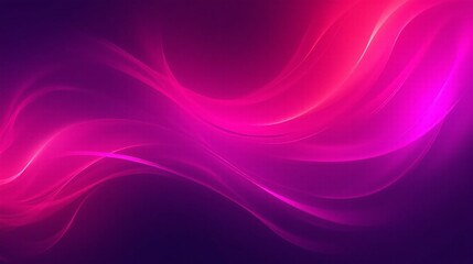 Abstract waves of vibrant pink light on a dark background.