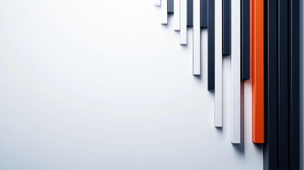 Obraz premium A minimalist design featuring vertical stripes in varying colors, creating a striking contrast against a light background.