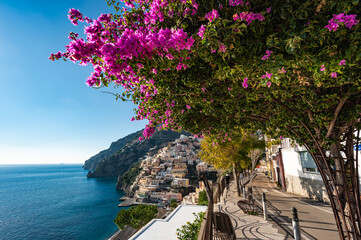Amalfi Coast in Positano, Italy during sunny day.