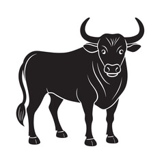 Bold bull silhouette representation as national symbol of spain