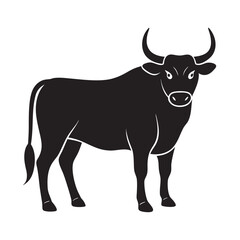 The strong Bull silhouette as national emblem of Spain