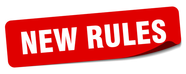 new rules sticker. new rules label