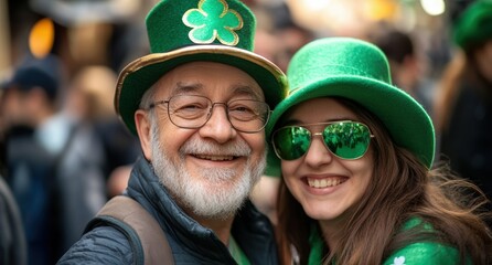 Celebrating traditions during a festive gathering in green attire