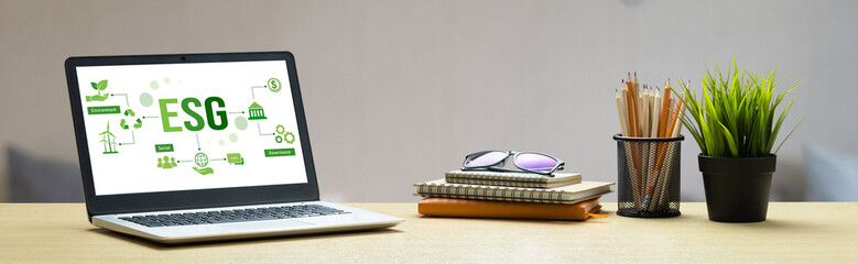 ESG environmental social governance policy for modish business to set a standard to achieve high ESG score