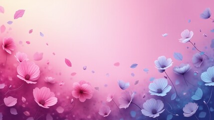 Blossoming flowers adorn a serene, gradient background.