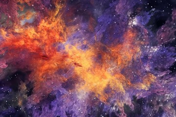 Obraz premium Colorful explosion of dust nebula for science journals and astronomy websites