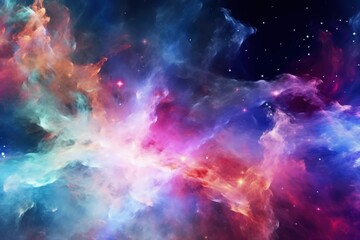 Nebula Clouds abstract cosmic art background of galaxy with stars; for space and fantasy