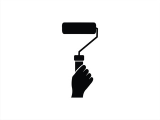 roller paint,roller,brush Paint icon vector isolated white