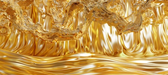 A stunning forest of liquid gold trees creating a magical and enchanting landscape