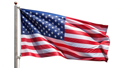Obraz premium American Flag on White Background