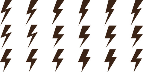 lightning set bolt pattern, electric energy symbol, power icon, thunderbolt vector illustration