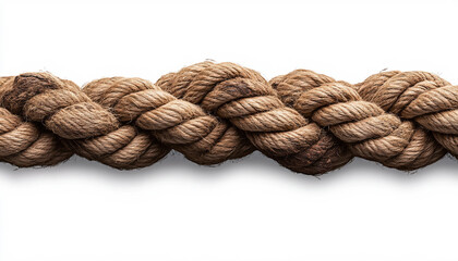 Thick Braided Fiber Rope on a White Background for Design or Industry


