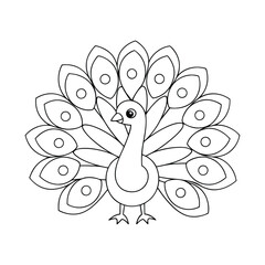 A majestic peacock spreading its feathers, surrounded by intricate floral patterns