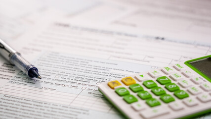 Tax return documents highlighting important financial information