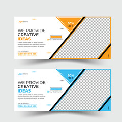 Modern Professional Digital marketing social media Facebook cover or web banner template