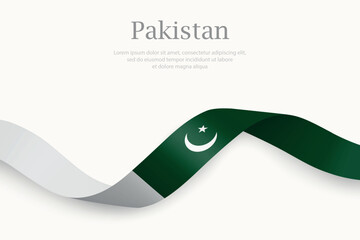 Pakistan flag on Waving ribbon © magr80