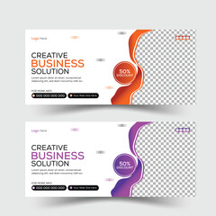 Modern professional Digital marketing social media Facebook cover or web banner template