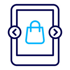 Tablet shopping Outline Color icon