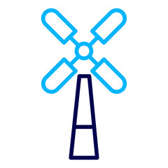 Fototapeta premium Windmill Outline Color icon