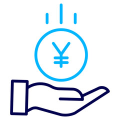 Yen Save Outline Color icon