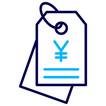 recommend clip art: Yen tag Outline Color icon