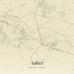 Obraz premium Vintage map of Aalter, Belgium.