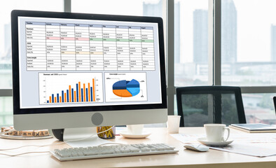 Business data dashboard provide business intelligence analytic for marketing strategy planning...