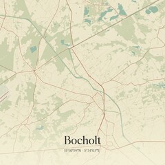 Vintage map of Bocholt, Belgium.