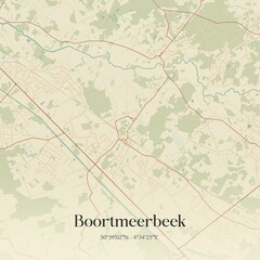 Vintage map of Boortmeerbeek, Belgium.